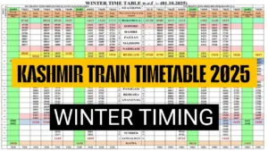 Kashmir Train Timetable 2025