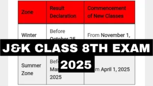 J&K Class 8th Exam 2025