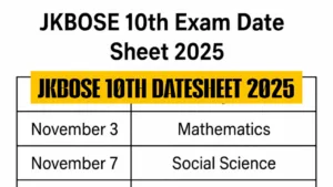 JKBOSE 10TH DATE SHEET