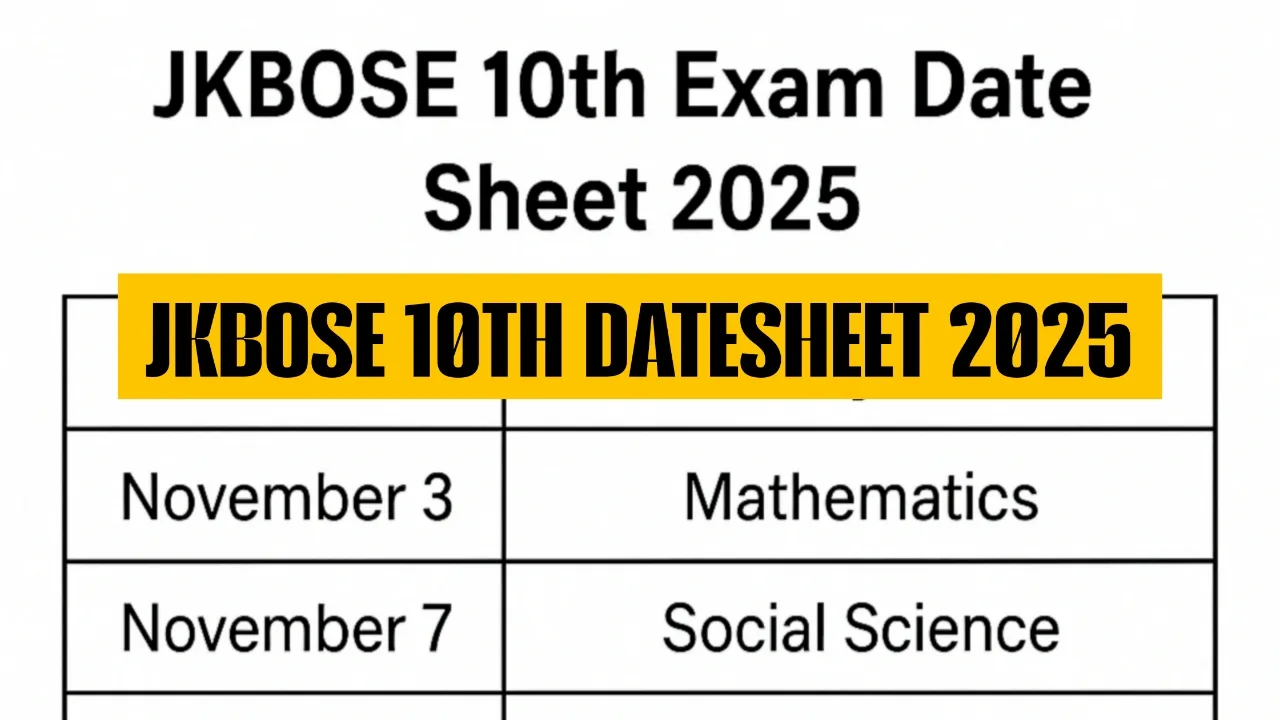 JKBOSE 10TH DATE SHEET