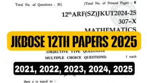 JKBOSE 12th Previous Year Papers