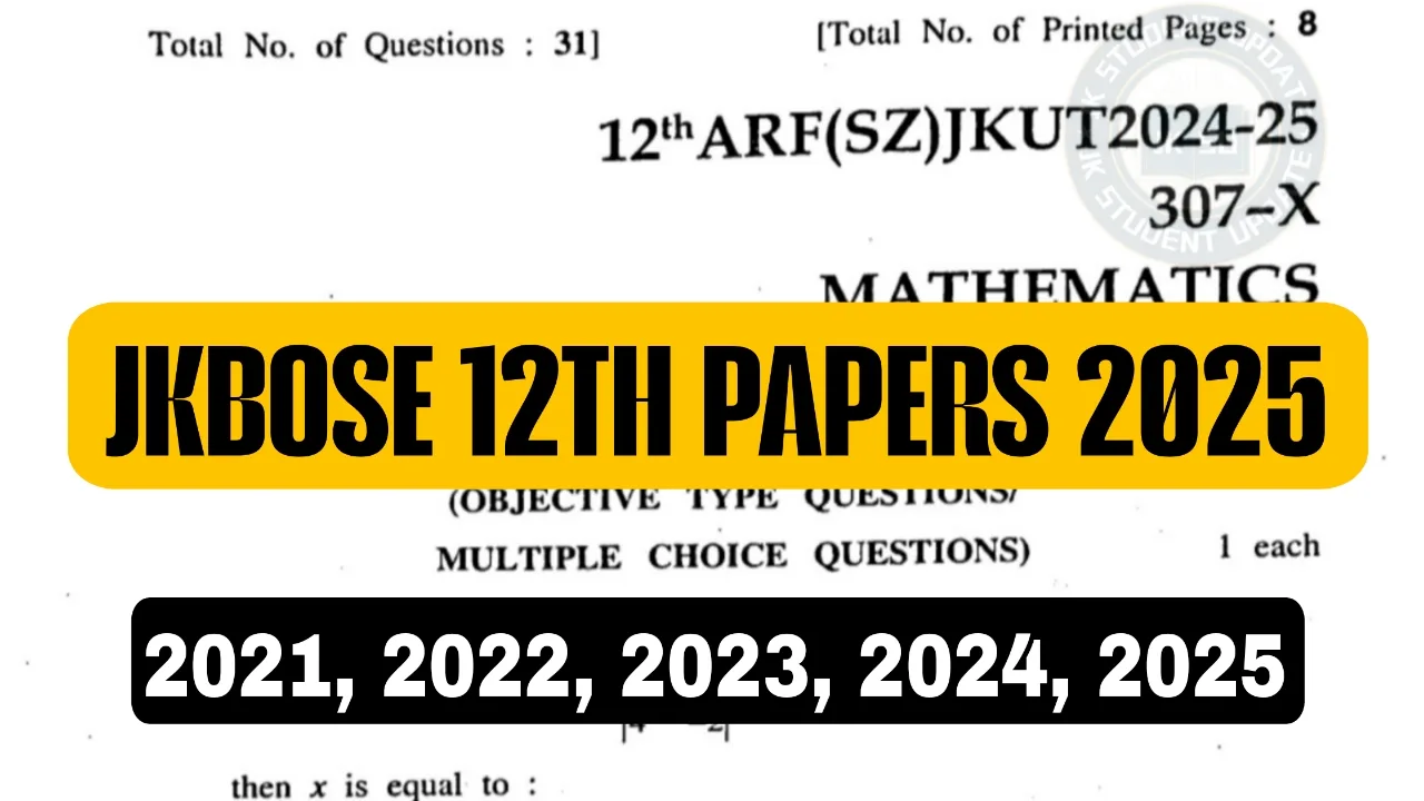 JKBOSE 12th Previous Year Papers