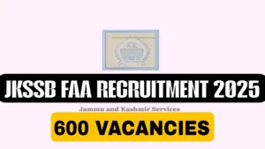 JKSSB FAA Recruitment 2025