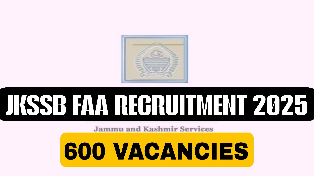 JKSSB FAA Recruitment 2025