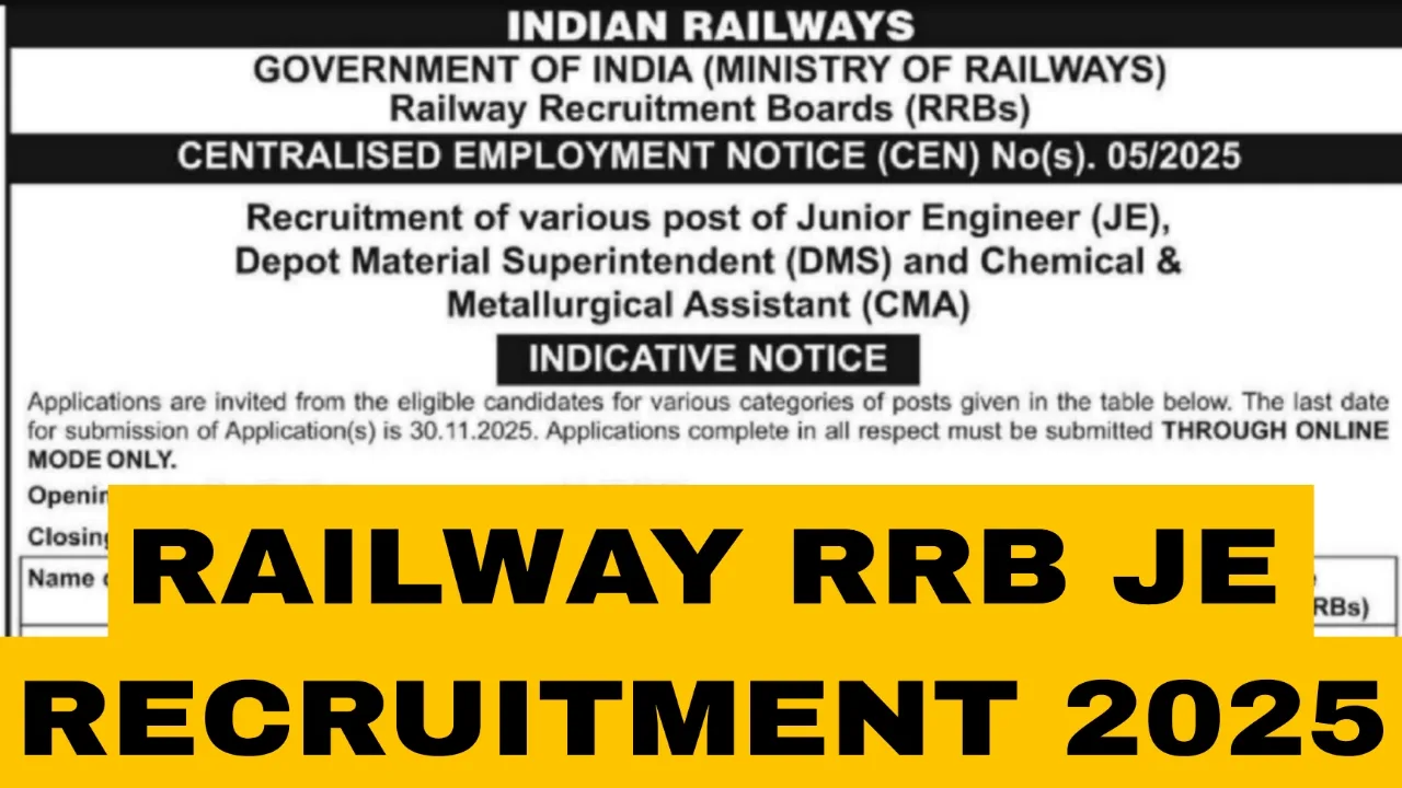 Railway RRB JE Recruitment 2025