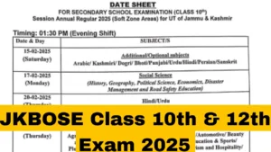 JKBOSE Class 10th & 12th Exam 2025