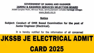 JKSSB JE Electrical Admit Card 2025