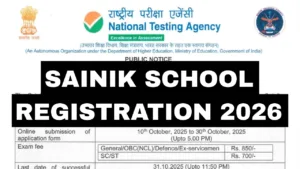 Sainik School Registration 2026
