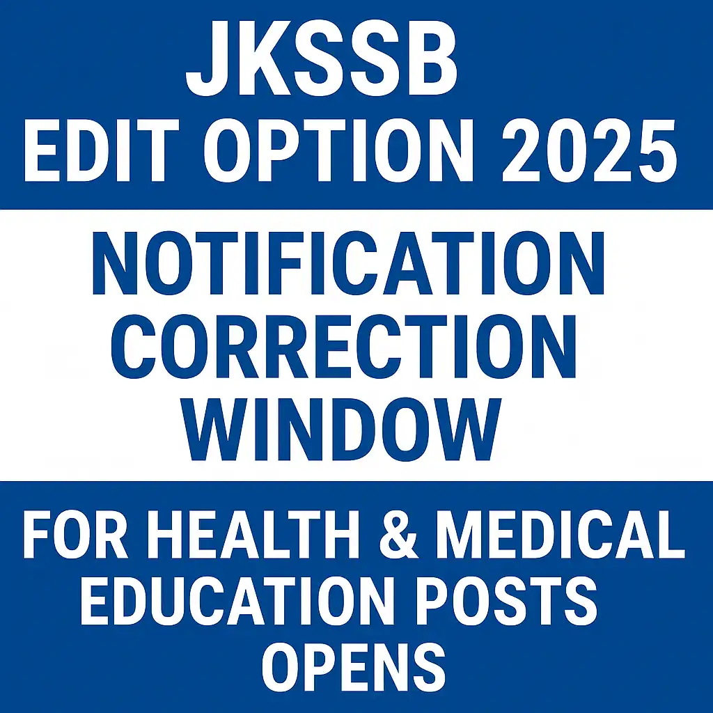 JKSSB Edit Option 2025