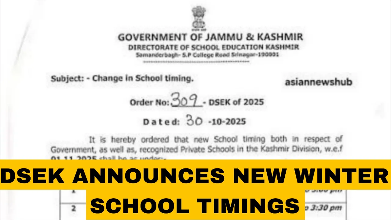 DSEK Announces New Winter School Timings