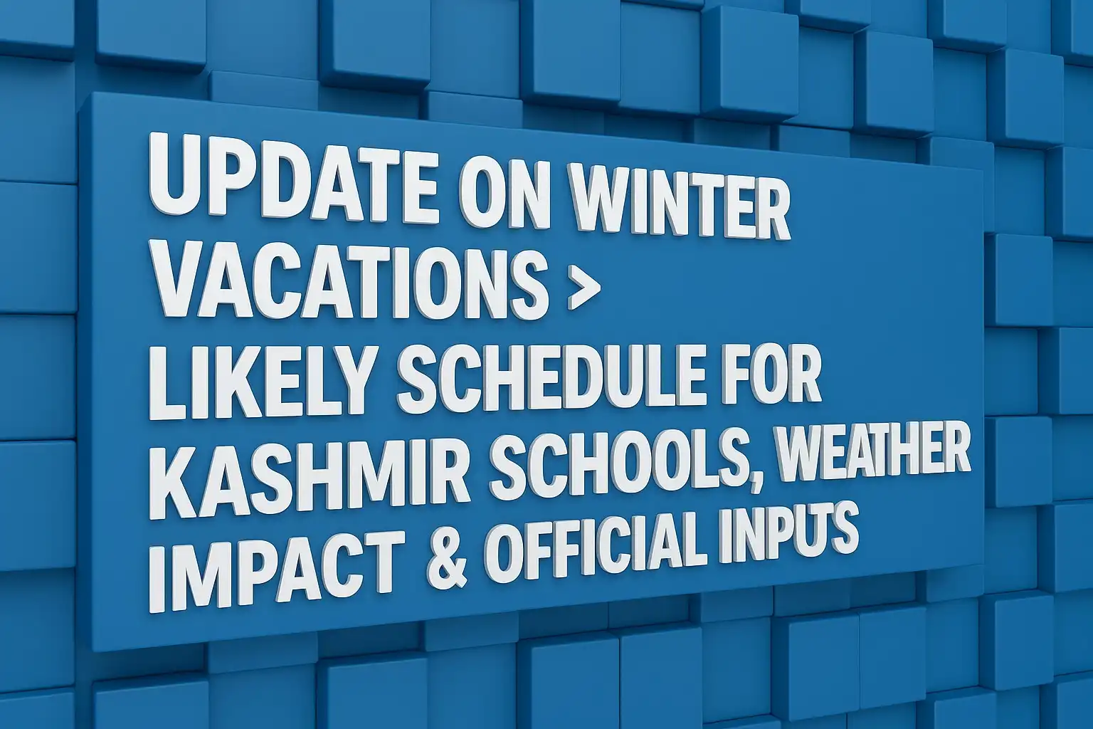 Update on Winter Vacations