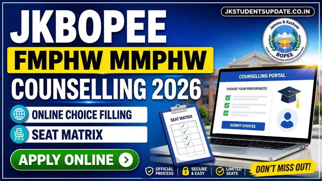 JKBOPEE FMPHW MMPHW Counselling 2026